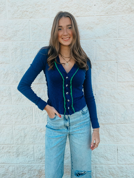 Free People - Tipton Cardi - Indigo Combo