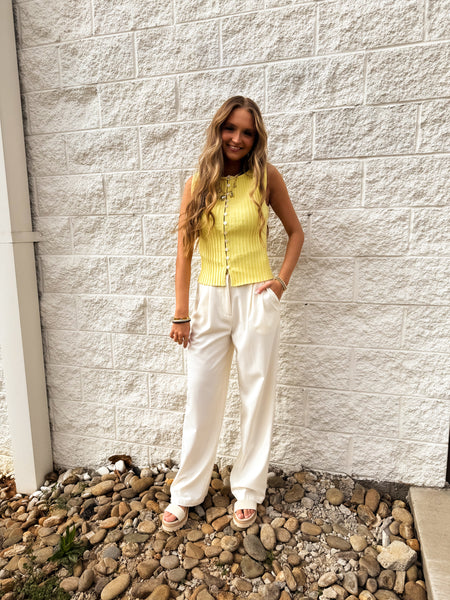 Ivory Trouser Pleated Pants