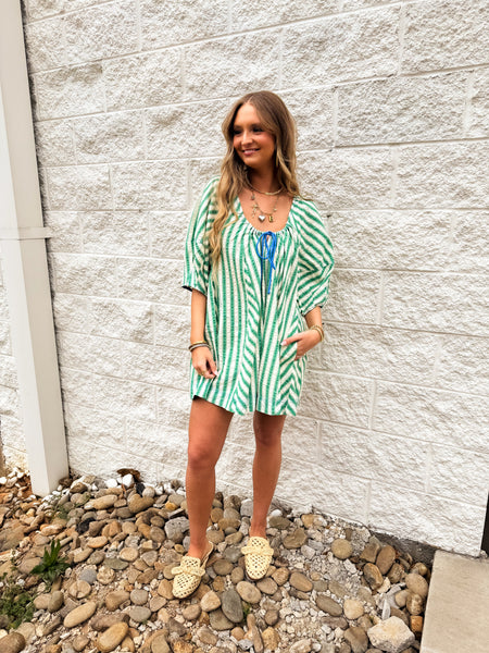 Free People - Bop Around Romper - GREEN COMBO