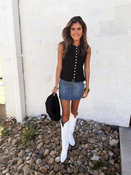 Free People - Tilly Vest - BLACK