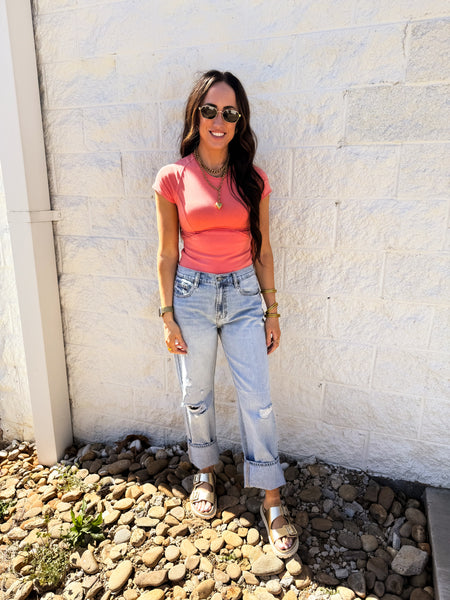 Free People - Protagonist Tee - THRIVING CORAL
