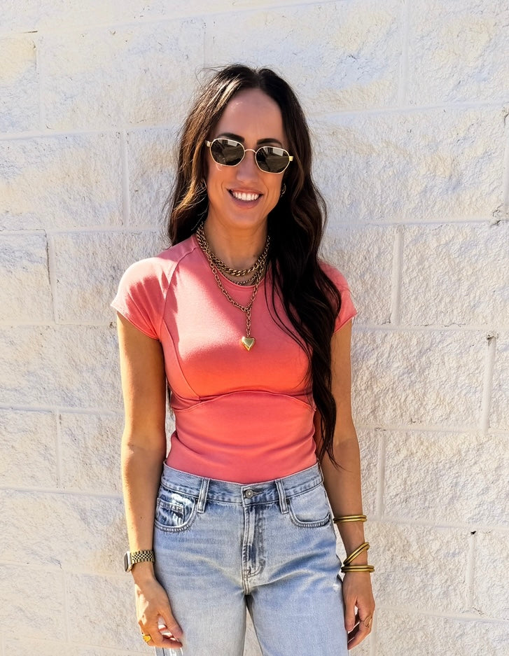 Free People - Protagonist Tee - THRIVING CORAL