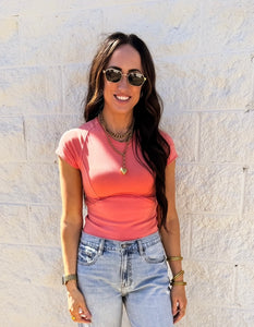 Free People - Protagonist Tee - THRIVING CORAL