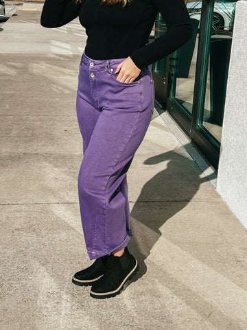 AirEssentials Black Crew Pullover, Purple Door Boutique