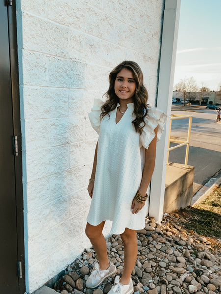 Ivory Elegance Cable Knit Mini Dress