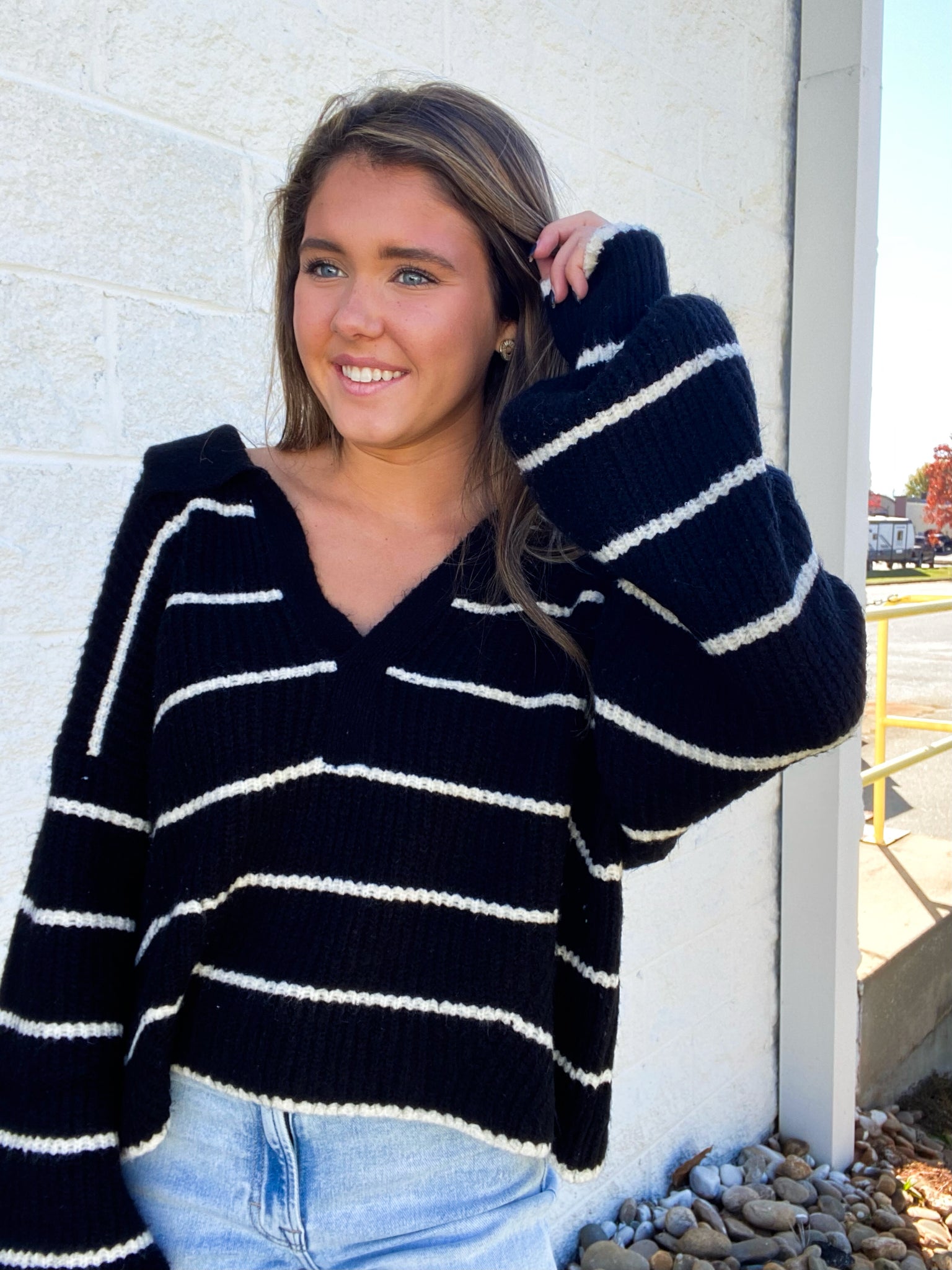 Noel Striped Sweater Top