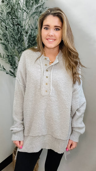 Twilight Fog Gray Cozy Sweater