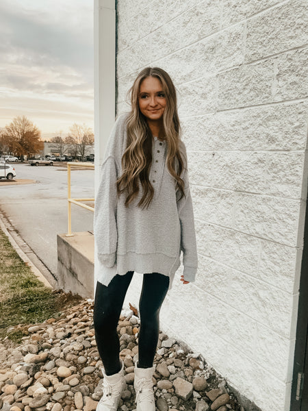 Twilight Fog Gray Cozy Sweater