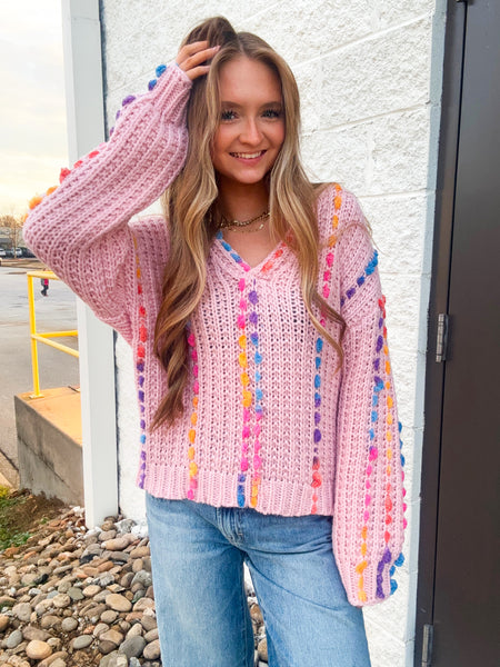 Colorful Threads Dreams Pink Sweater