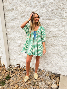 Free People - Bop Around Romper - GREEN COMBO