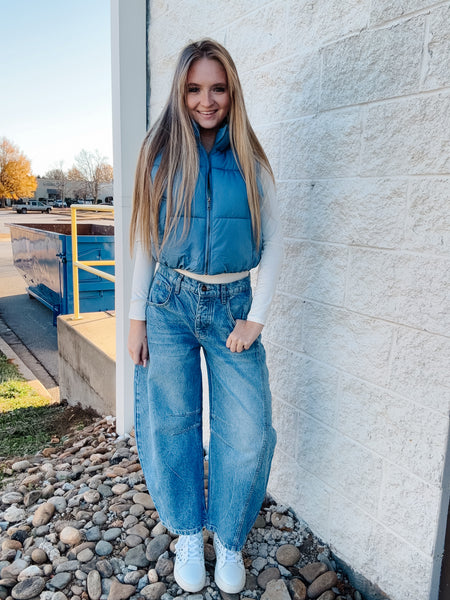 Free People - Good Luck Mid-Rise Barrel Jeans - ULTRA LIGHT BEAM