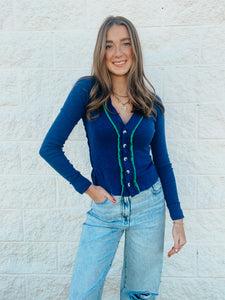 Free People - Tipton Cardi - Indigo Combo