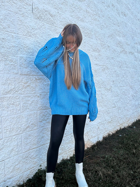 Winter Blues Cozy Knit Sweater