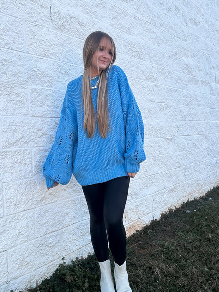 Winter Blues Cozy Knit Sweater