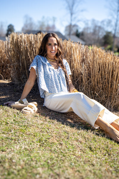 Free People - Truly Yours Printed Blouse - IVORY COMBO - DAISY