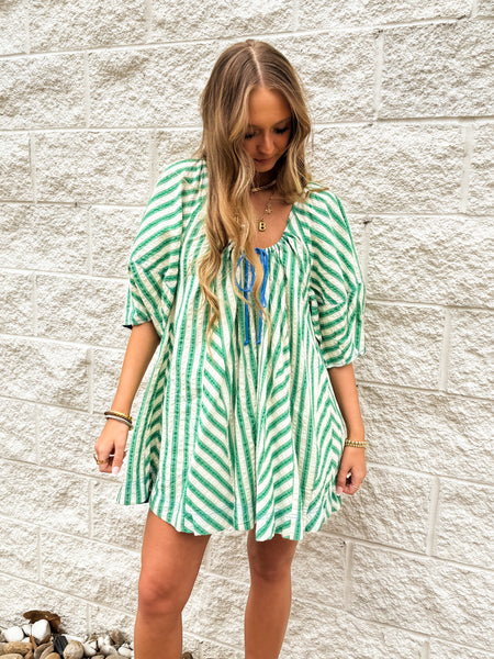 Free People - Bop Around Romper - GREEN COMBO