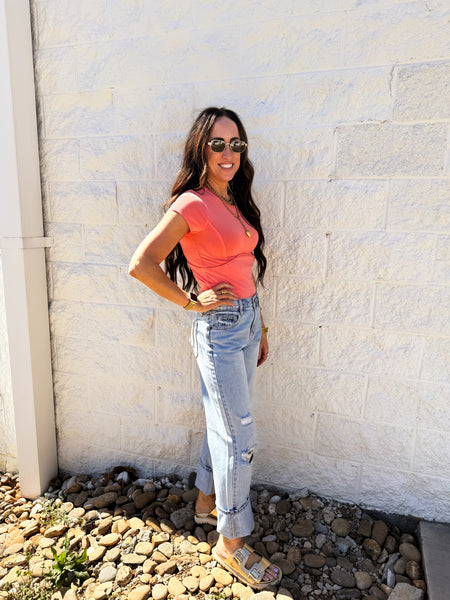 Free People - Protagonist Tee - THRIVING CORAL