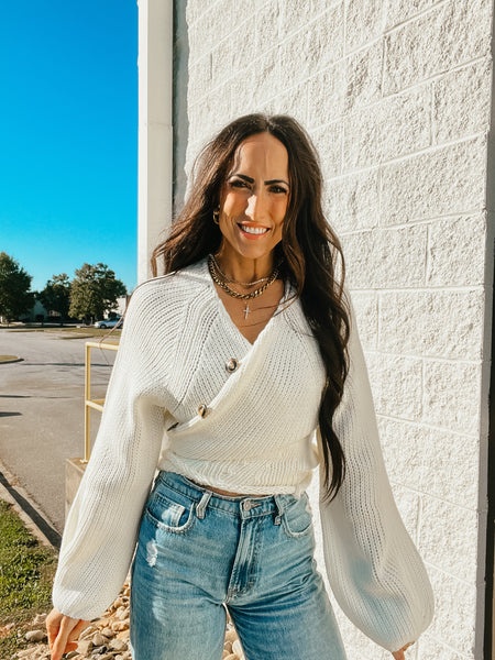 Charming Chunky Knit Cardigan - IVORY