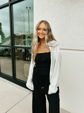 Breezy Textured Button Down Top