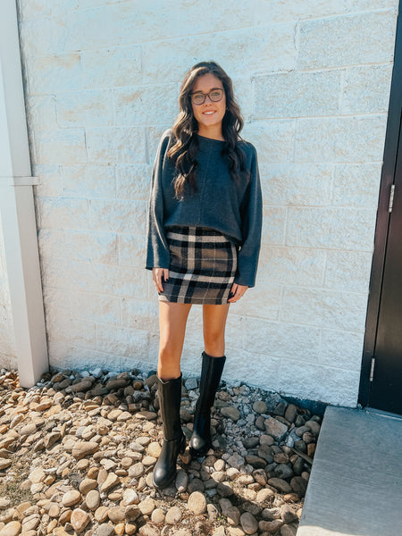 Brownstone Plaid Mini Skirt