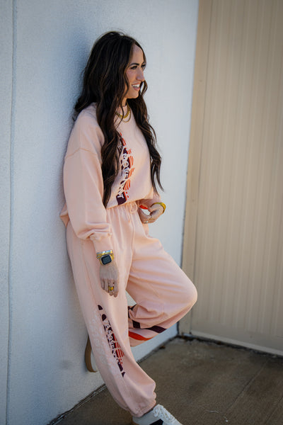 Free People - All Star Logo Pants - Pastel Peach Sport Mode