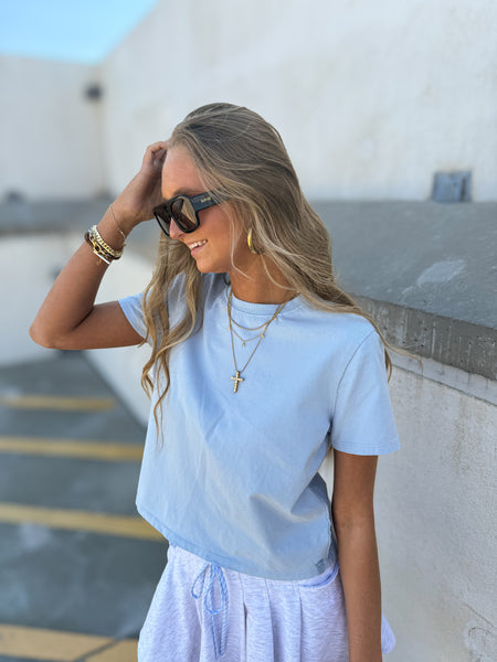 Free People - Everyday Tee - ICE WATER (BLUE)