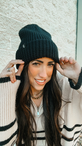 Free People -Cool Down Beanie - BLACK