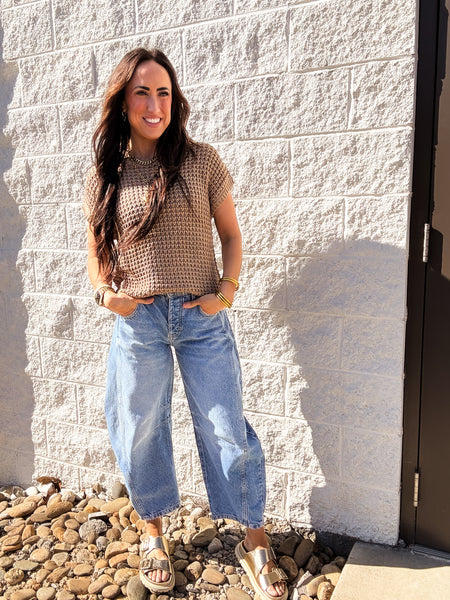 Sandy Shore Crochet Top - TAN