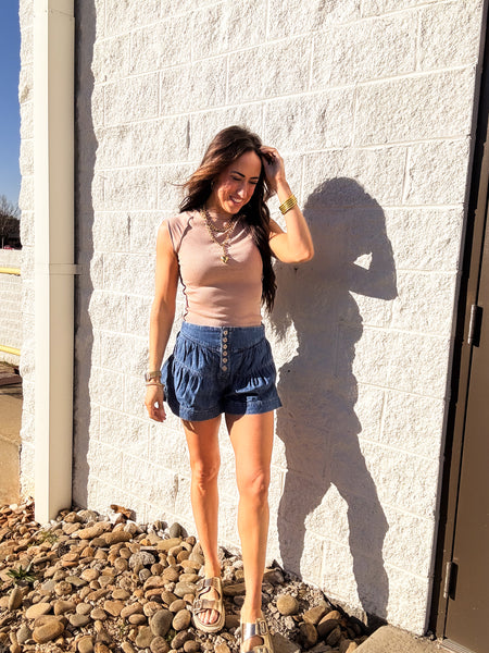 Free People - Fleur Denim Shorts - TRUE BLUE