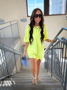 Free People - Hot Shot Tee Romper - SOUR CITRUS