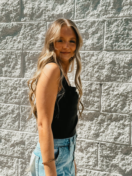 Mystic Black Ruched Tank