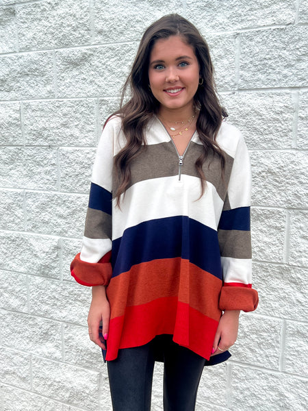 Free People - Coastal Stripe Pullover - Set Sail Combo