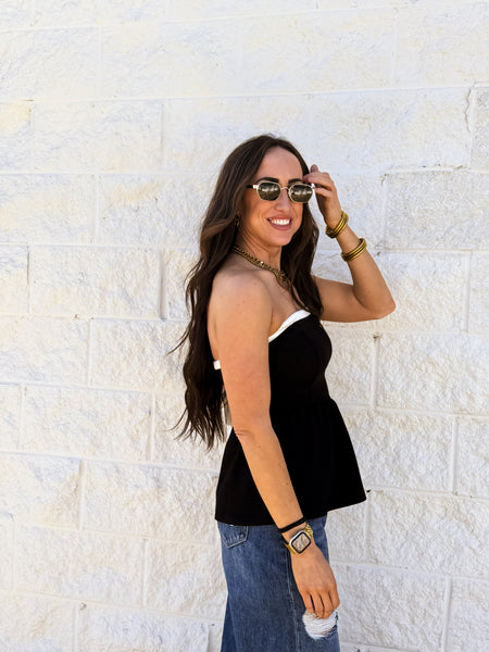 Black Tie Bliss Tube Top