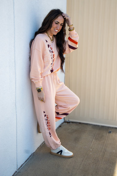 Free People - All Star Logo Pants - Pastel Peach Sport Mode