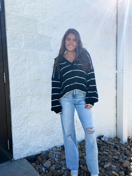 Noel Striped Sweater Top