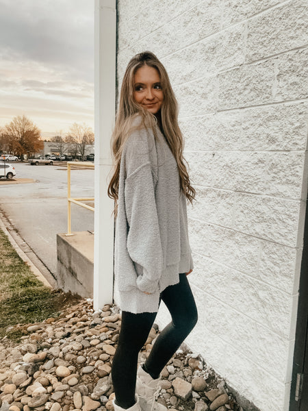 Twilight Fog Gray Cozy Sweater