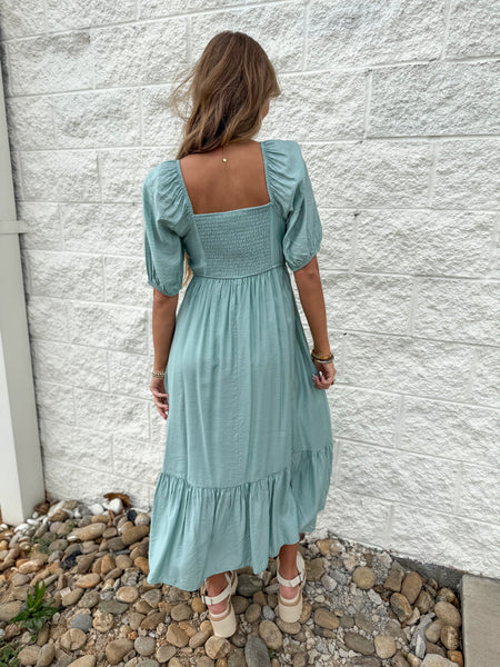 Sea Breeze Midi Dress - MINT