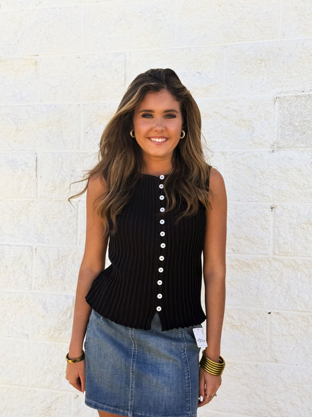 Free People - Tilly Vest - BLACK