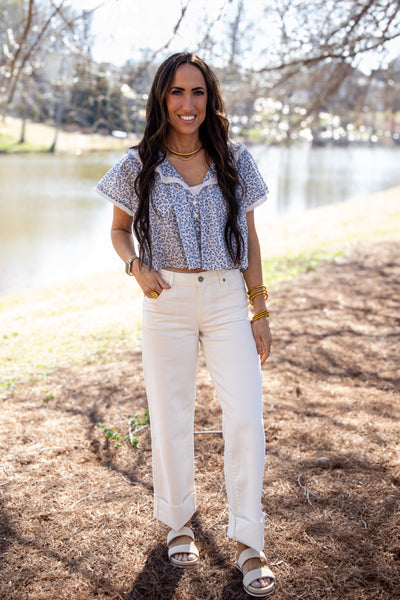 Free People - Truly Yours Printed Blouse - IVORY COMBO - DAISY