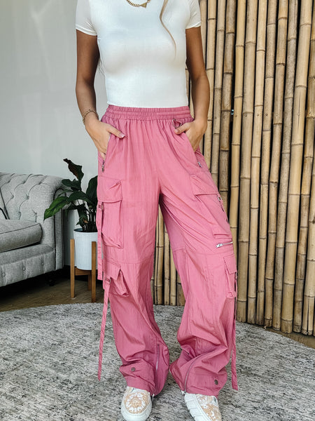 Travel Trendsetter Pink Cargo Pants