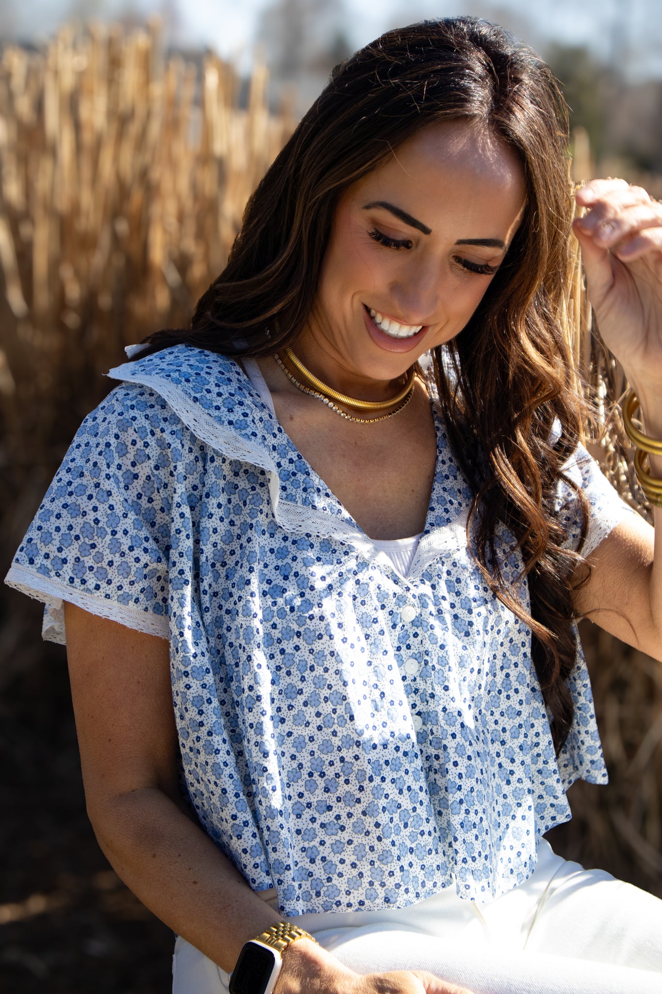 Free People - Truly Yours Printed Blouse - IVORY COMBO - DAISY