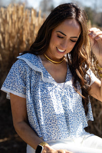 Free People - Truly Yours Printed Blouse - IVORY COMBO - DAISY