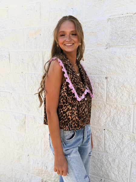 Wild Leopard & Pink Top