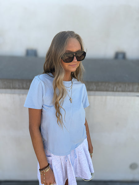 Free People - Everyday Tee - ICE WATER (BLUE)