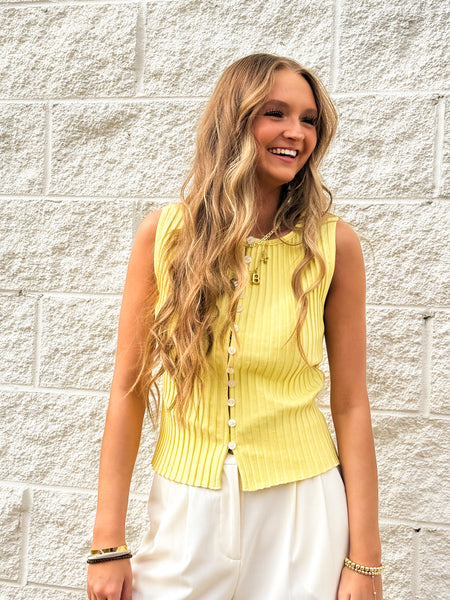 Free People - Tilly Vest - MELLOW YELLOW