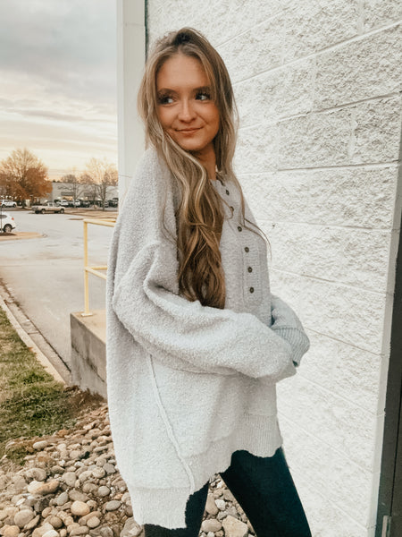 Twilight Fog Gray Cozy Sweater