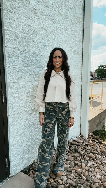 Hidden - Nori Camo Wide Leg Cargo Jeans