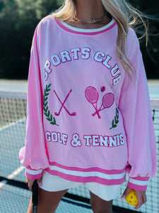 "Sports Club" Sequin Patch Sweatshirt