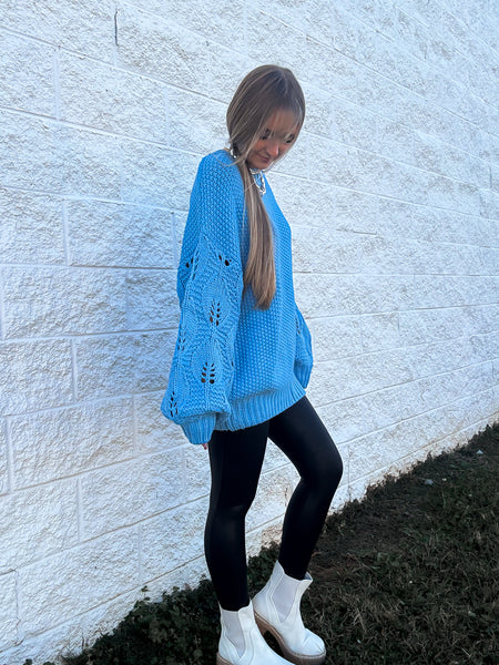 Winter Blues Cozy Knit Sweater