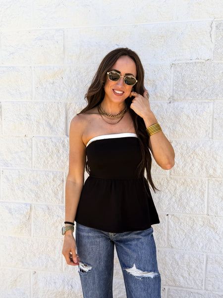 Black Tie Bliss Tube Top